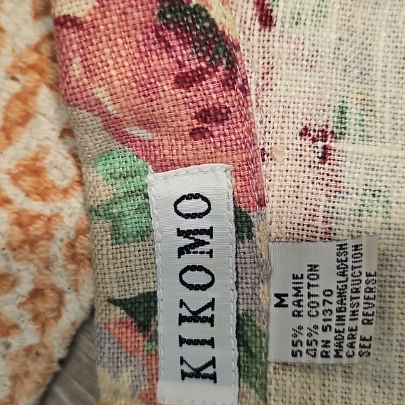 Floral Pink/Green Cotton-Blend, Fitted, Jean Jacket, Bangkadesh, Size Medium - Picture 14 of 15